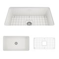 Bocchi Sotto Dual-mount Fireclay 32 in. Single Bowl Kitchen Sink in White 1362-001-0120